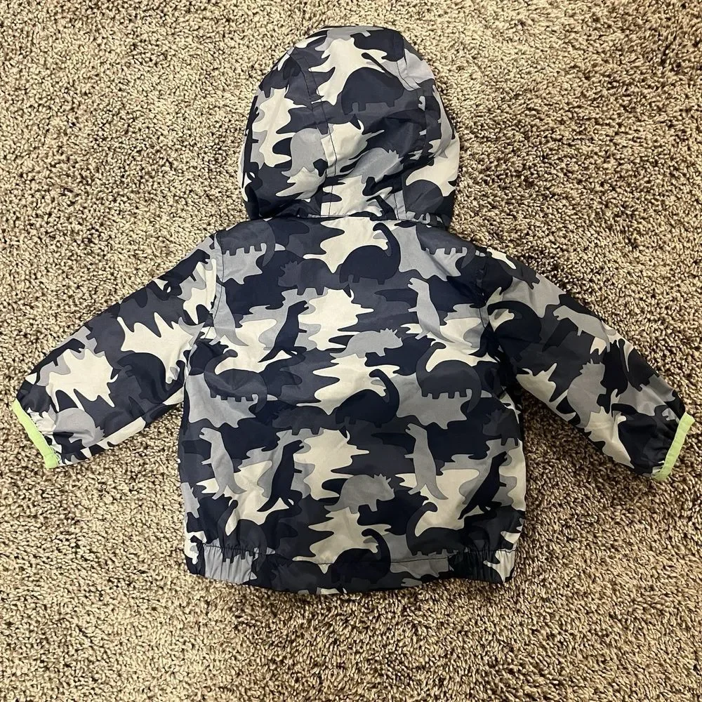 Gap 0-6‎ Months Jersey Lined Dinosaur Camo Windbreaker Jacket